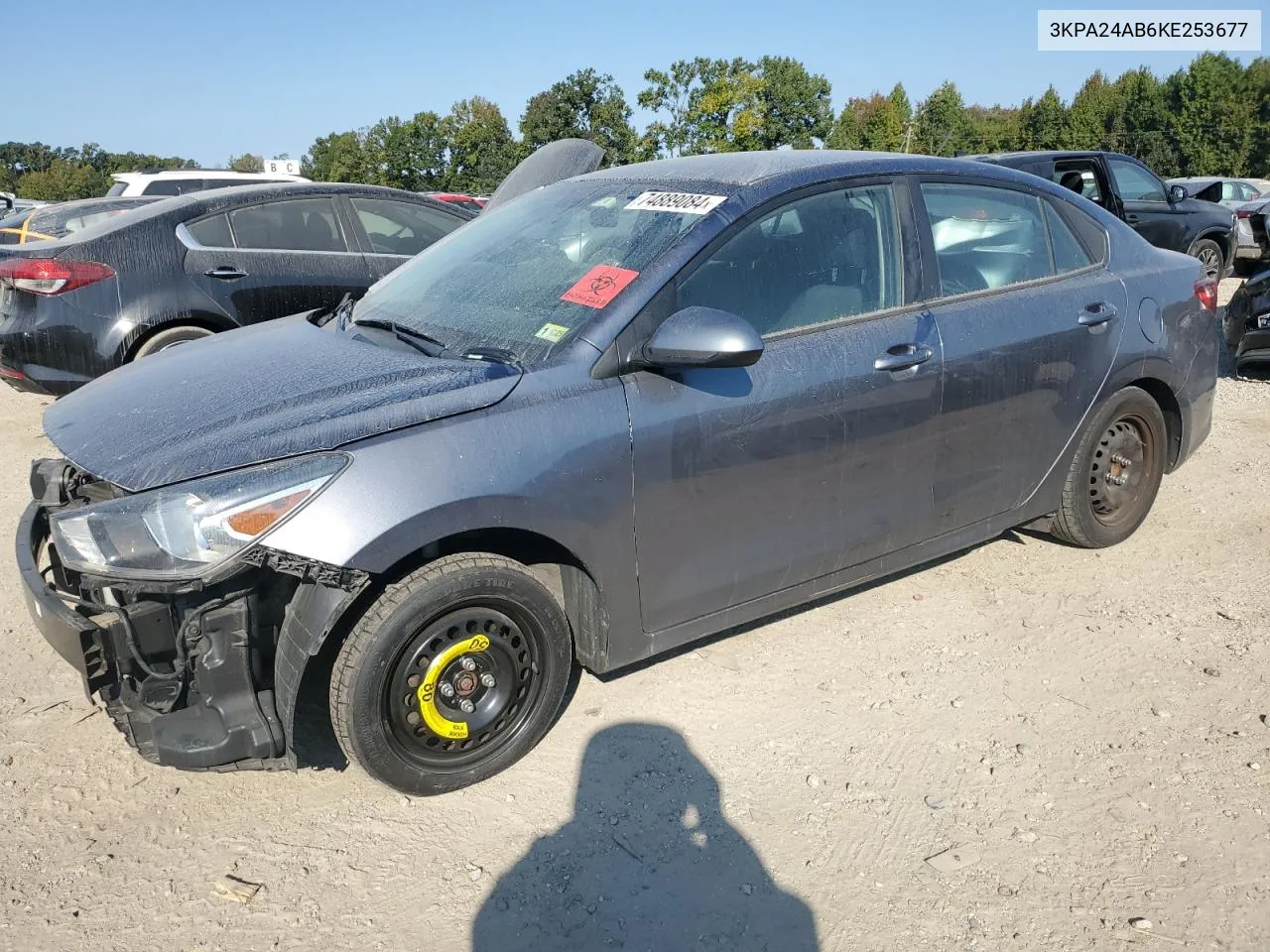 2019 Kia Rio S VIN: 3KPA24AB6KE253677 Lot: 74889084