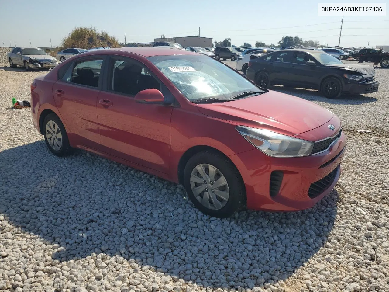 2019 Kia Rio S VIN: 3KPA24AB3KE167436 Lot: 74900244