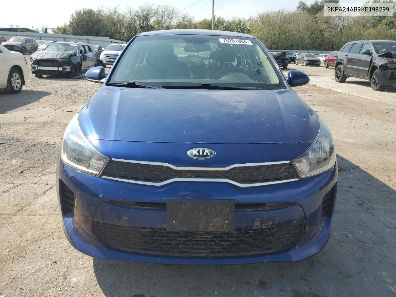 2019 Kia Rio S VIN: 3KPA24AB9KE198299 Lot: 75201804