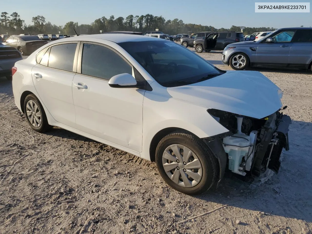 2019 Kia Rio S VIN: 3KPA24AB9KE233701 Lot: 77251554