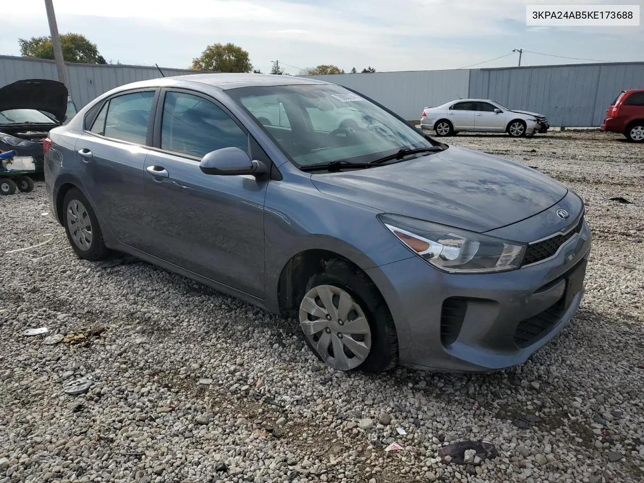 2019 Kia Rio S VIN: 3KPA24AB5KE173688 Lot: 78063774