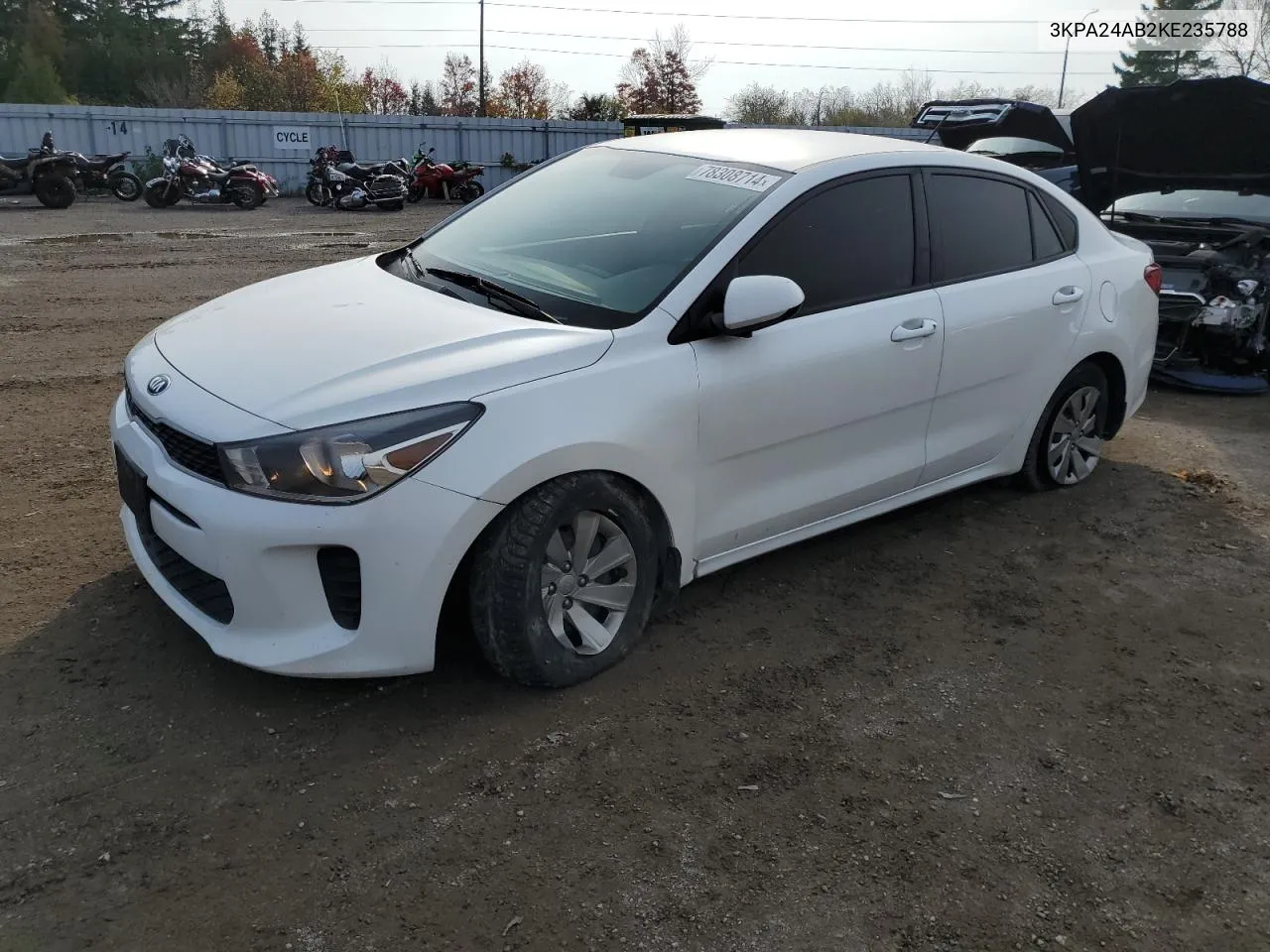 2019 Kia Rio S VIN: 3KPA24AB2KE235788 Lot: 78308714