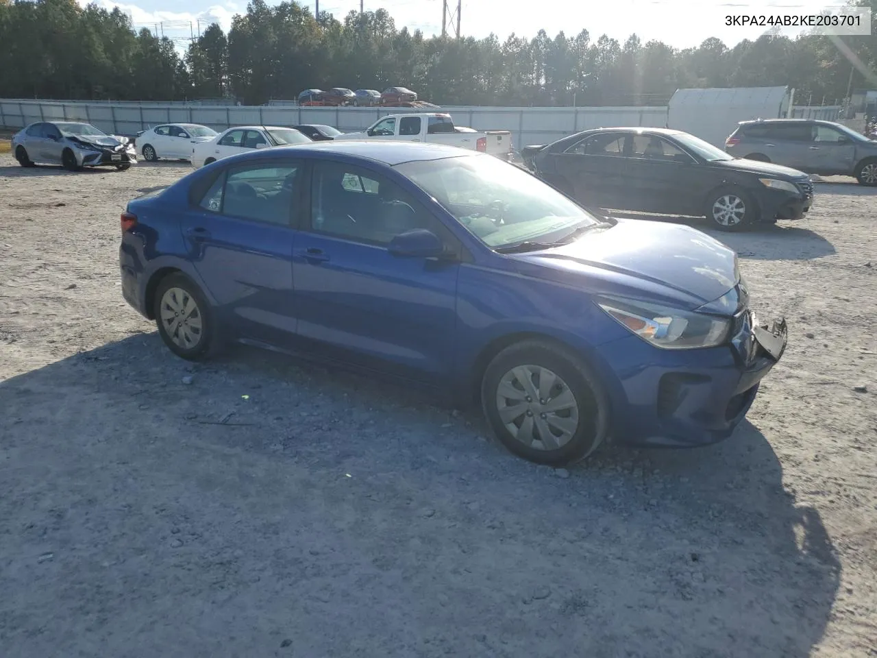 2019 Kia Rio S VIN: 3KPA24AB2KE203701 Lot: 78405634