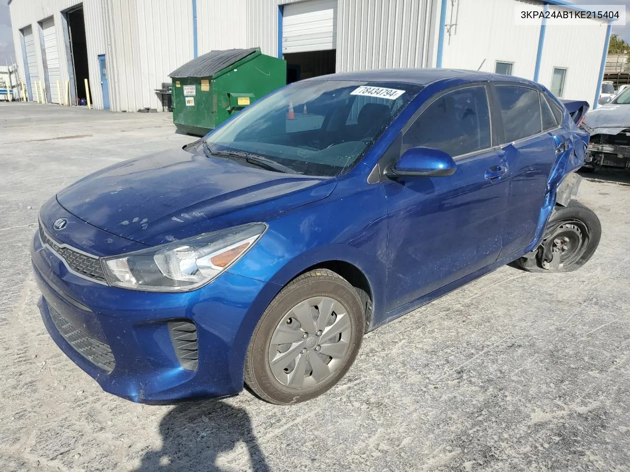 2019 Kia Rio S VIN: 3KPA24AB1KE215404 Lot: 78434794