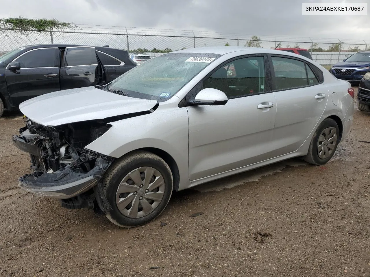 2019 Kia Rio S VIN: 3KPA24ABXKE170687 Lot: 78639444