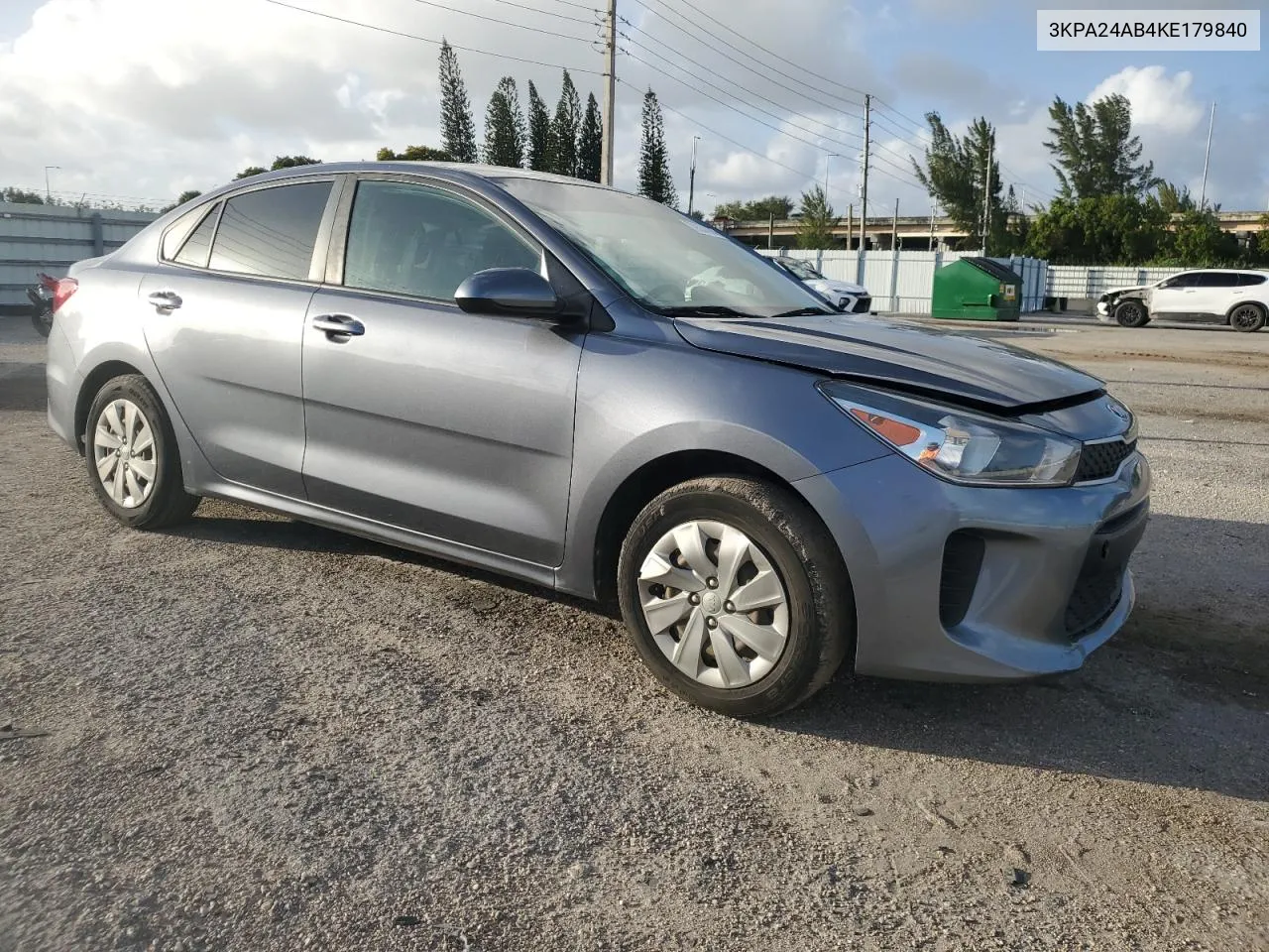 2019 Kia Rio S VIN: 3KPA24AB4KE179840 Lot: 79534084