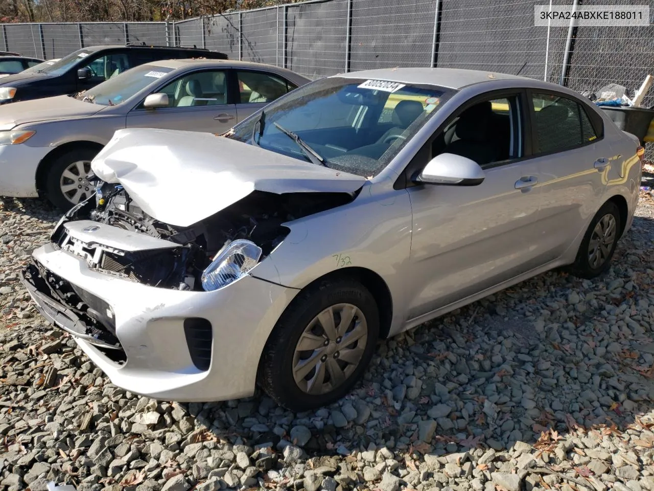 2019 Kia Rio S VIN: 3KPA24ABXKE188011 Lot: 80052034