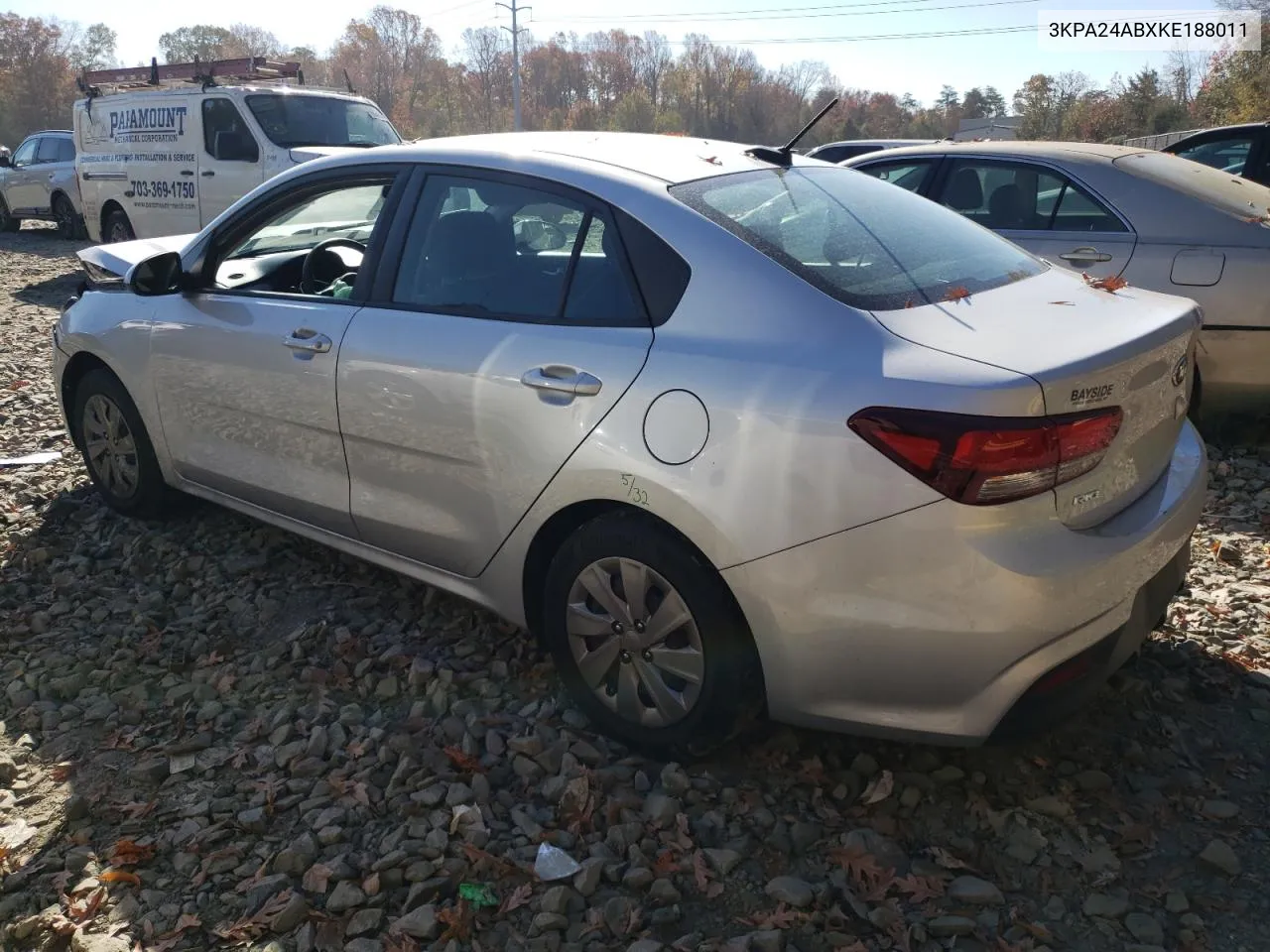 2019 Kia Rio S VIN: 3KPA24ABXKE188011 Lot: 80052034