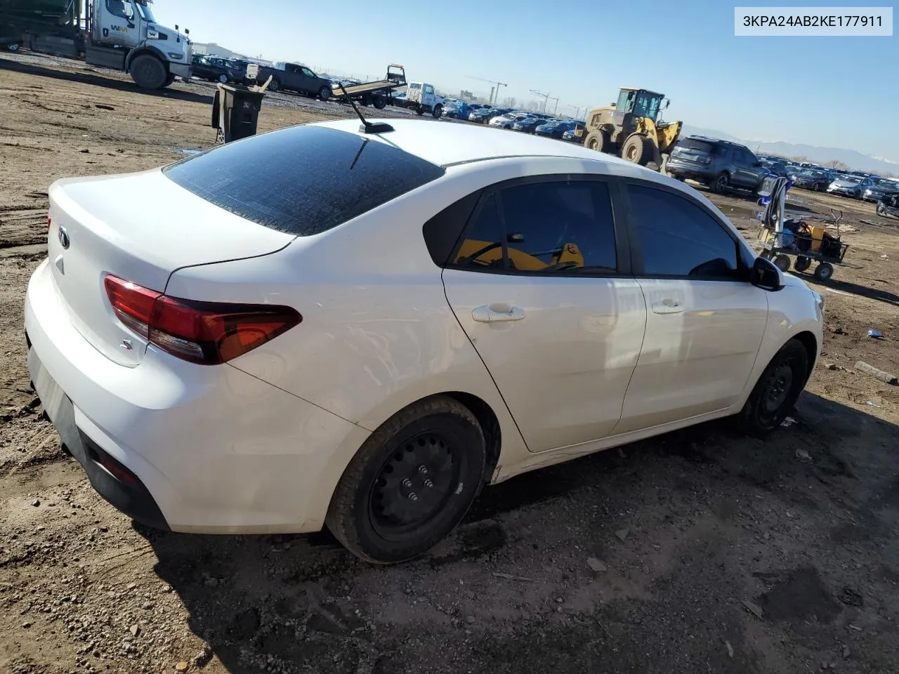 2019 Kia Rio S VIN: 3KPA24AB2KE177911 Lot: 80504674