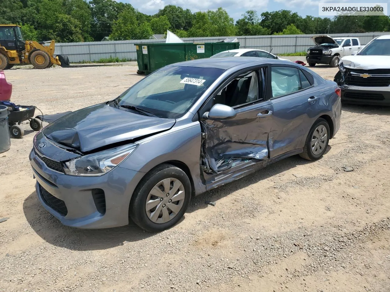 2020 Kia Rio Lx VIN: 3KPA24ADGLE330003 Lot: 55647314