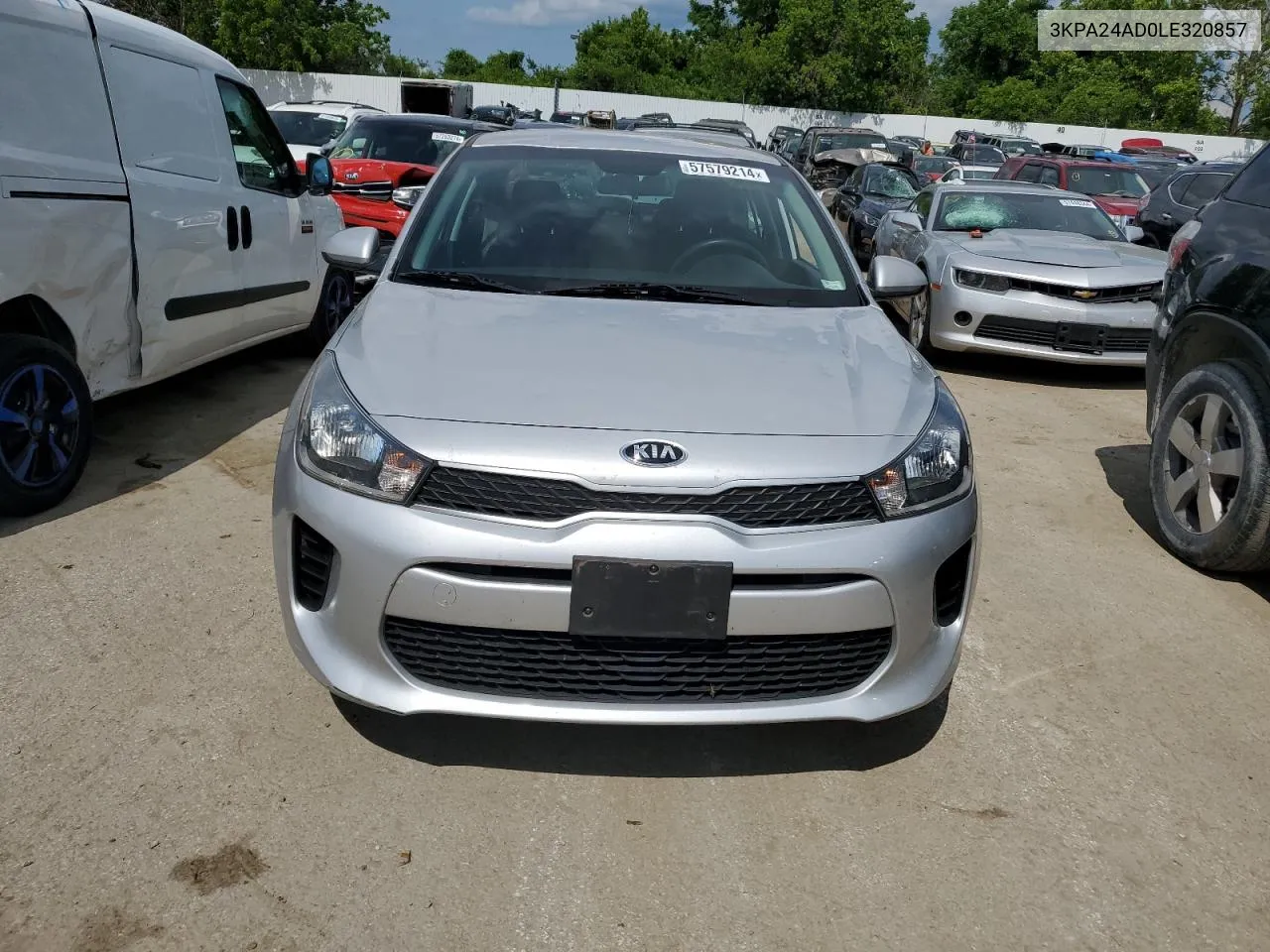 2020 Kia Rio Lx VIN: 3KPA24AD0LE320857 Lot: 57579214