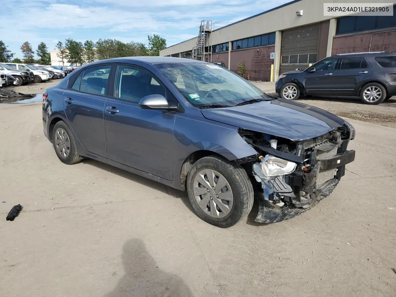 2020 Kia Rio Lx VIN: 3KPA24AD1LE321905 Lot: 61011384