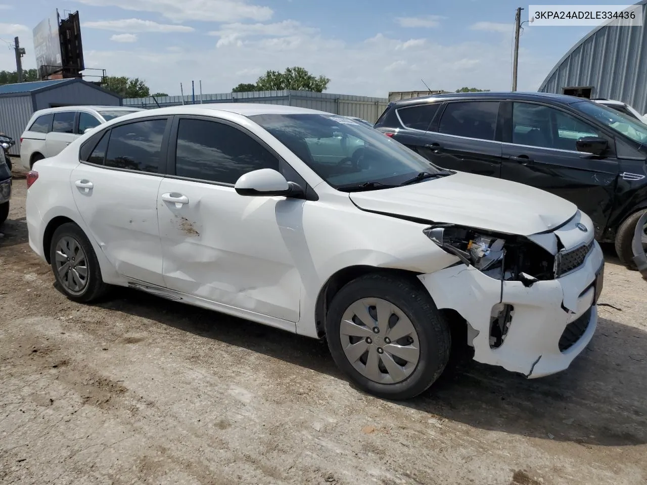 2020 Kia Rio Lx VIN: 3KPA24AD2LE334436 Lot: 61448684