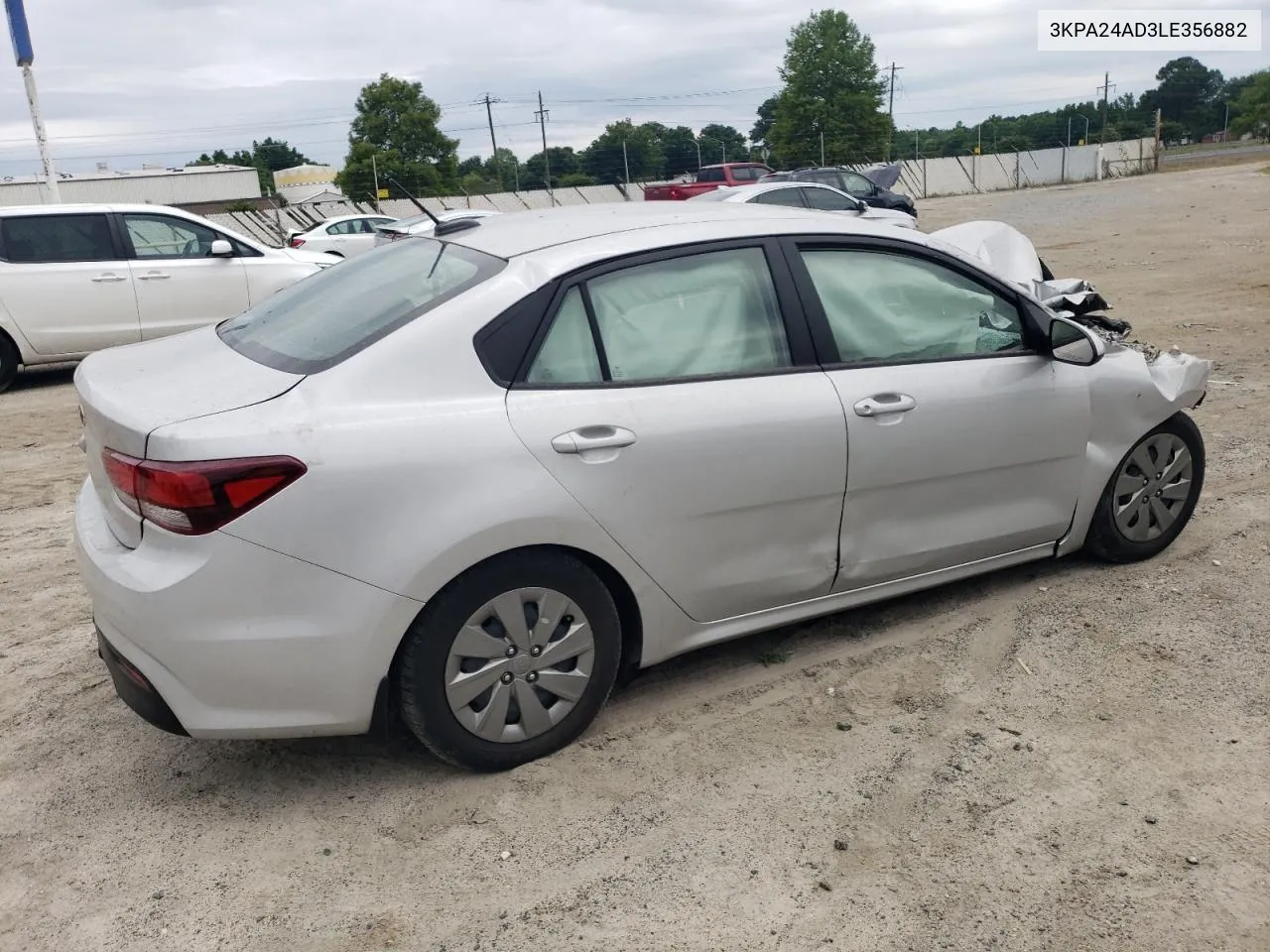 2020 Kia Rio Lx VIN: 3KPA24AD3LE356882 Lot: 62647224