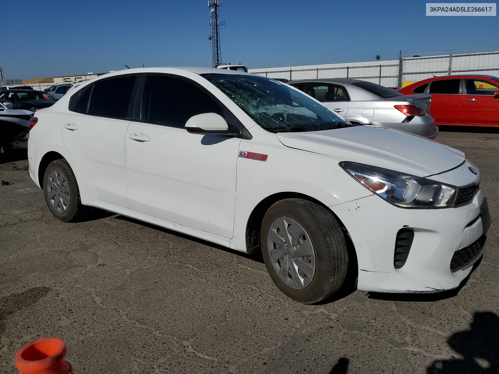 2020 Kia Rio Lx VIN: 3KPA24AD5LE266617 Lot: 67004594