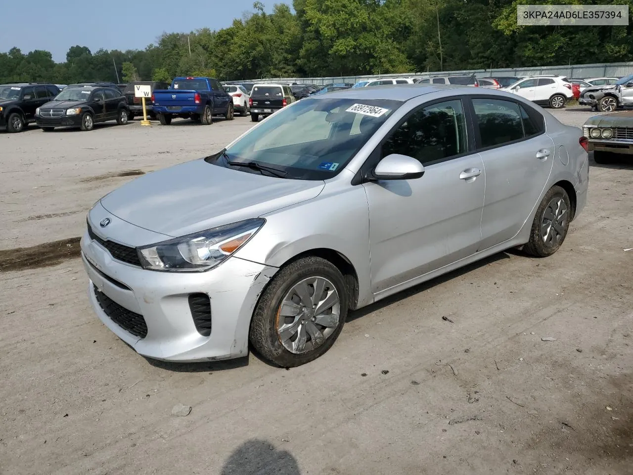 2020 Kia Rio Lx VIN: 3KPA24AD6LE357394 Lot: 68972964