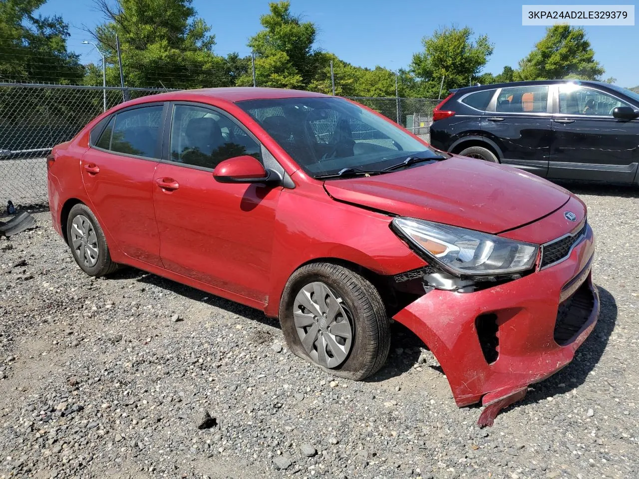 2020 Kia Rio Lx VIN: 3KPA24AD2LE329379 Lot: 70096884