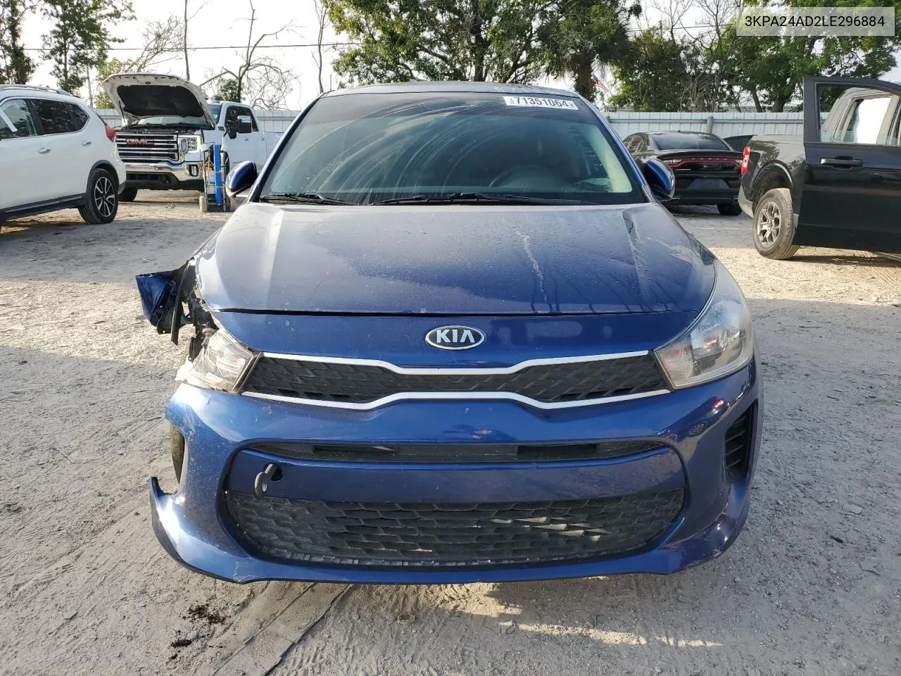 2020 Kia Rio Lx VIN: 3KPA24AD2LE296884 Lot: 71351064