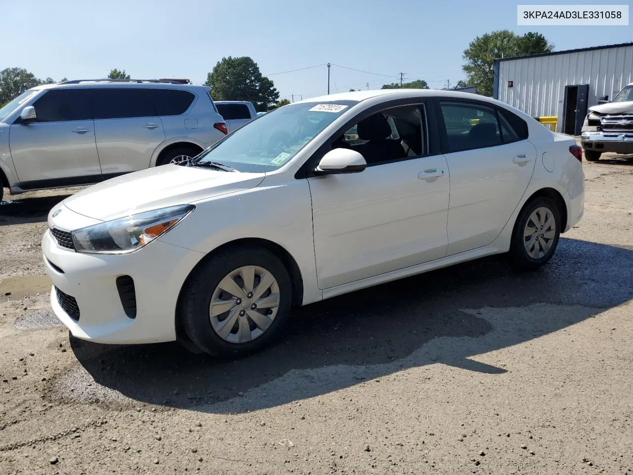 2020 Kia Rio Lx VIN: 3KPA24AD3LE331058 Lot: 71578024