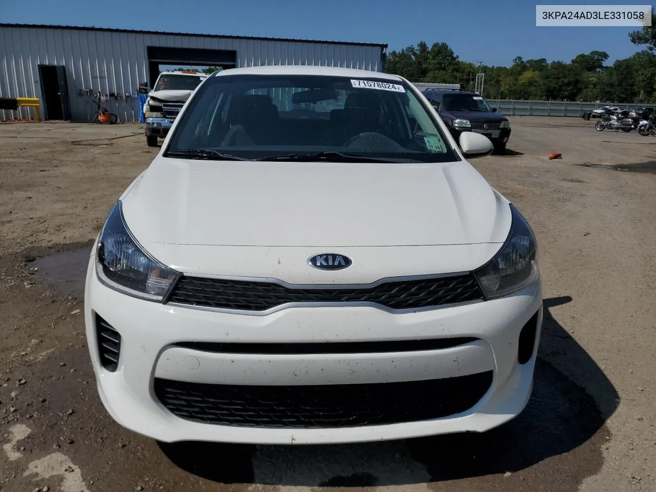 2020 Kia Rio Lx VIN: 3KPA24AD3LE331058 Lot: 71578024