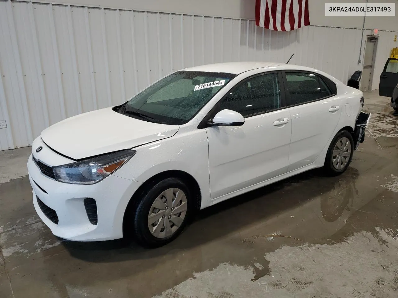 2020 Kia Rio Lx VIN: 3KPA24AD6LE317493 Lot: 71614454