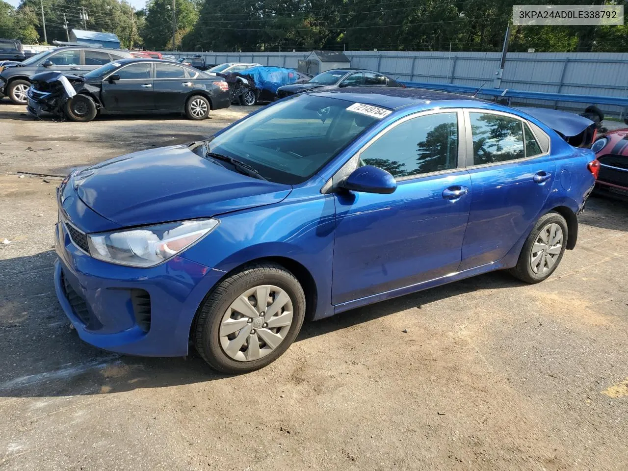 2020 Kia Rio Lx VIN: 3KPA24AD0LE338792 Lot: 72149764