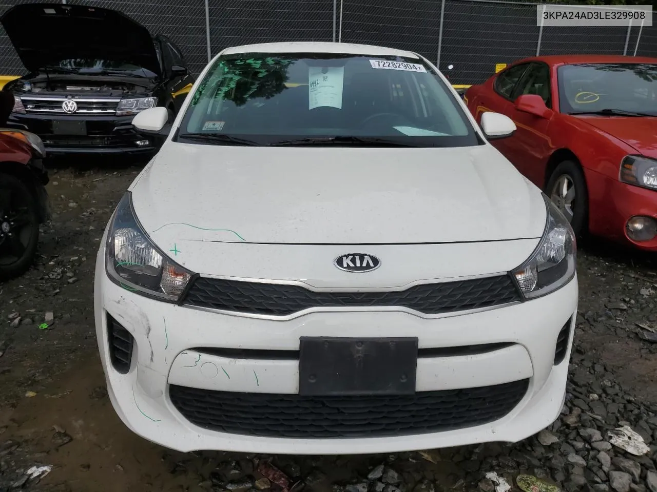 2020 Kia Rio Lx VIN: 3KPA24AD3LE329908 Lot: 72282904