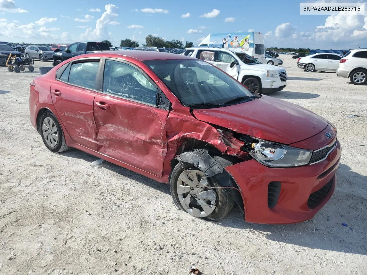 2020 Kia Rio Lx VIN: 3KPA24AD2LE283715 Lot: 72285044