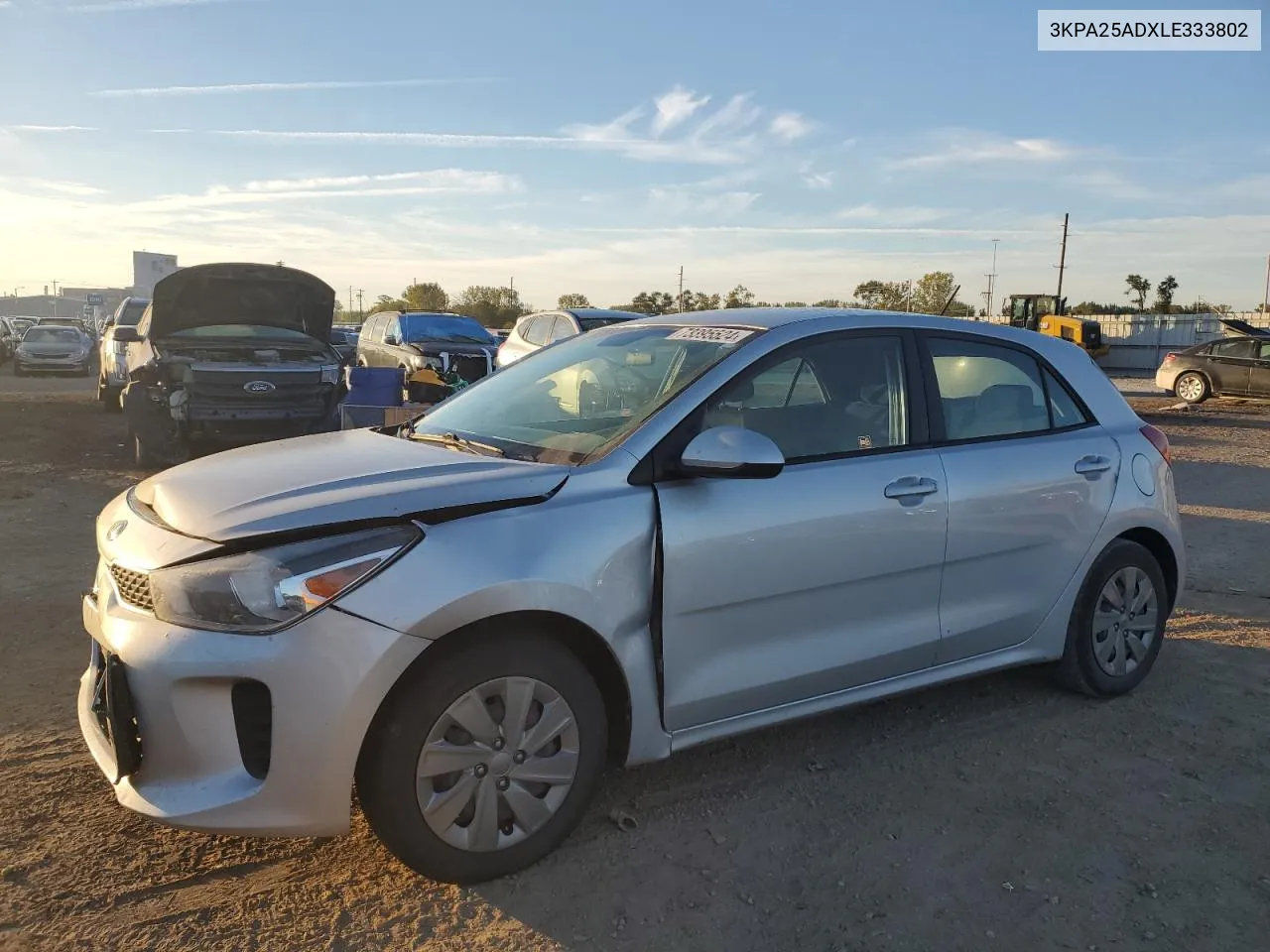 2020 Kia Rio Lx VIN: 3KPA25ADXLE333802 Lot: 73395524