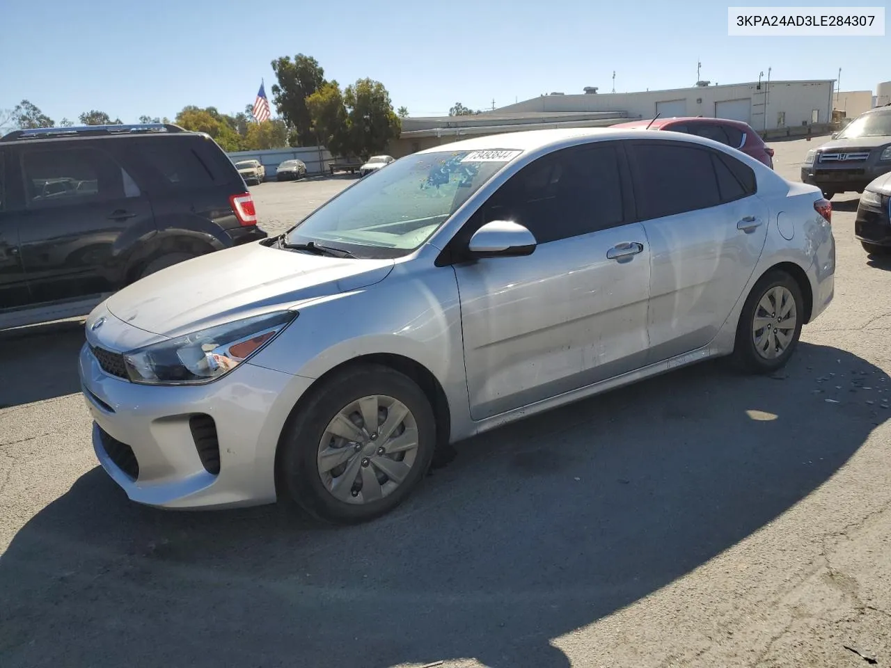 2020 Kia Rio Lx VIN: 3KPA24AD3LE284307 Lot: 73493844