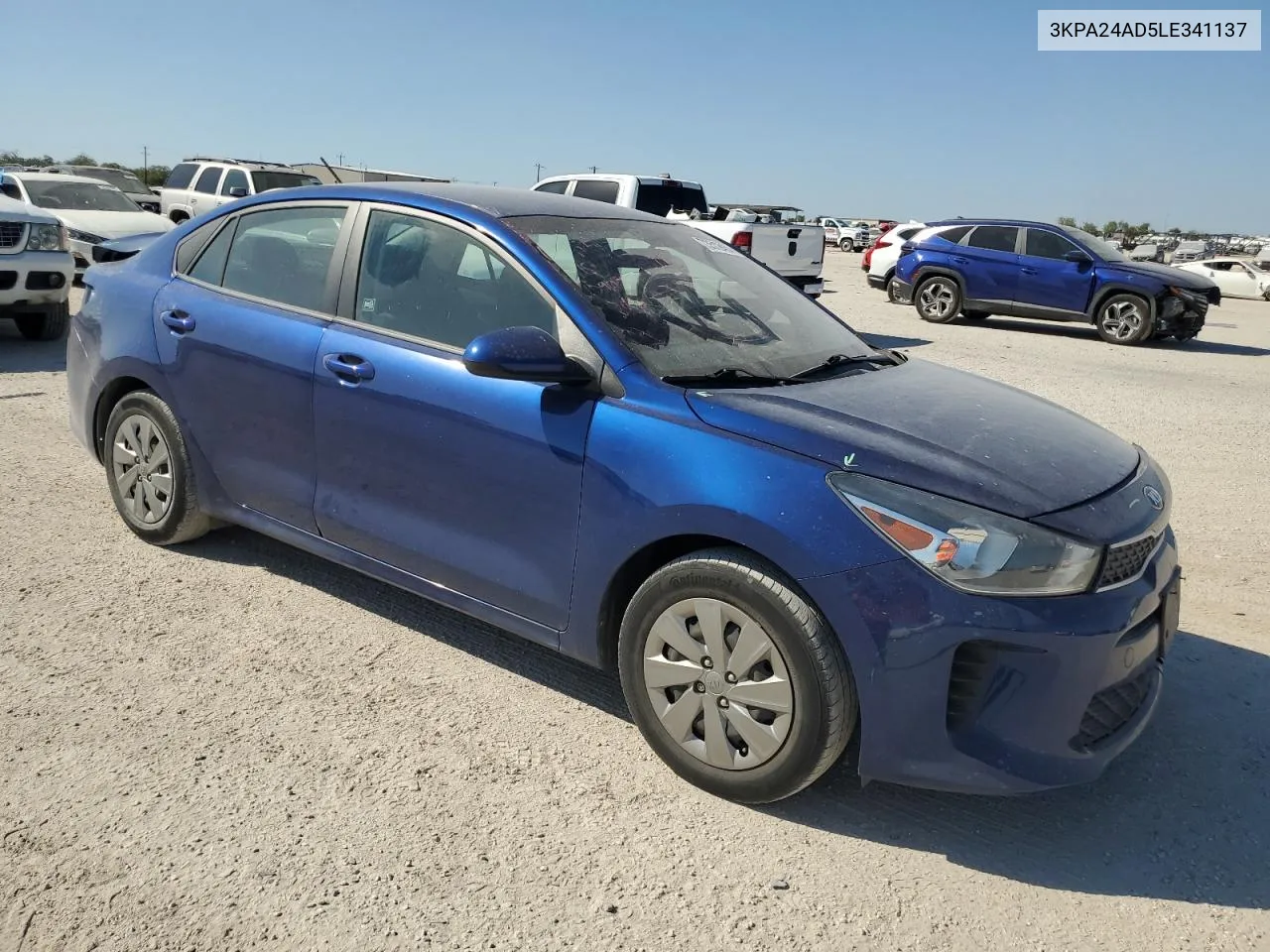 2020 Kia Rio Lx VIN: 3KPA24AD5LE341137 Lot: 73512424