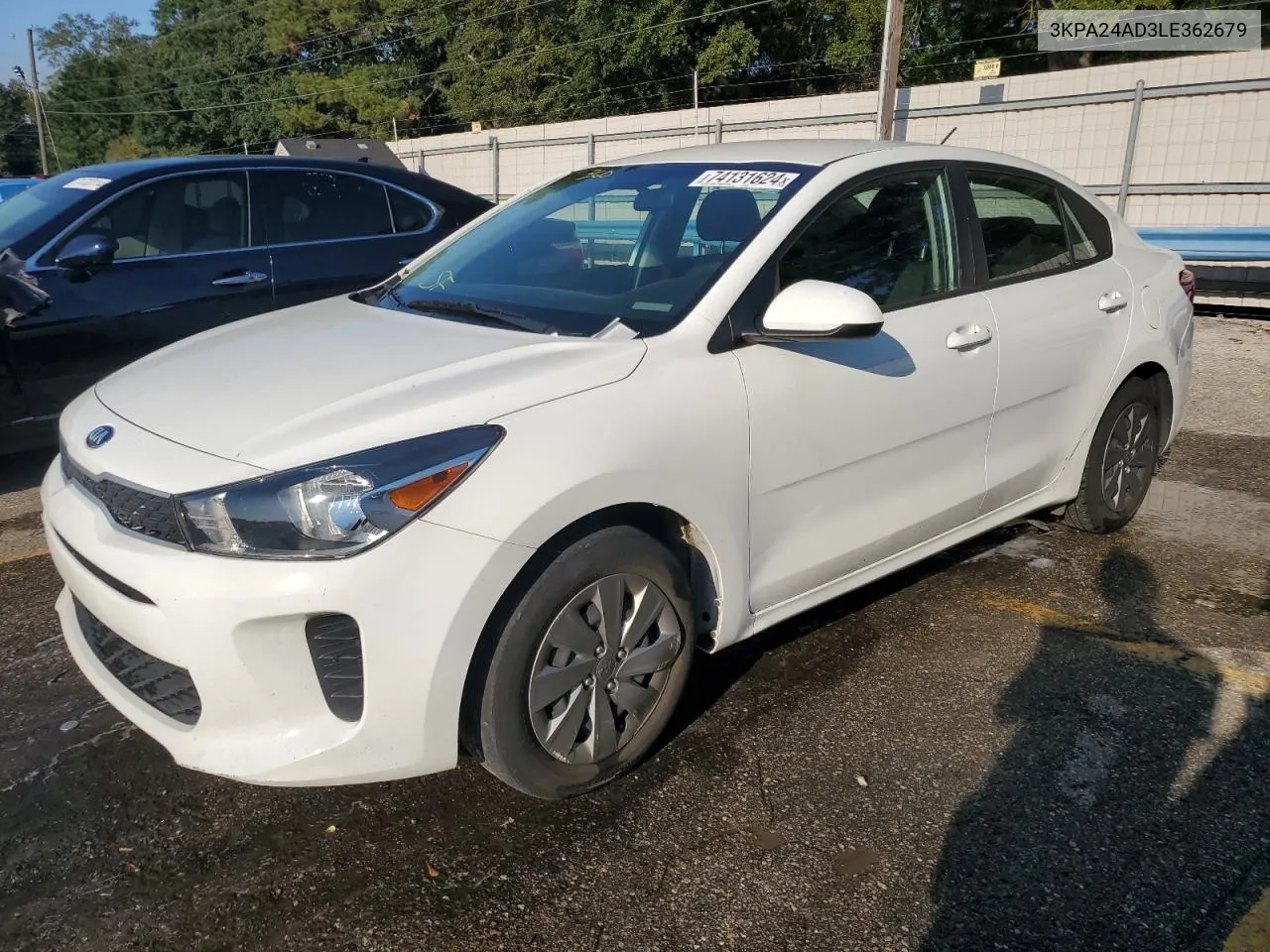 2020 Kia Rio Lx VIN: 3KPA24AD3LE362679 Lot: 74131624