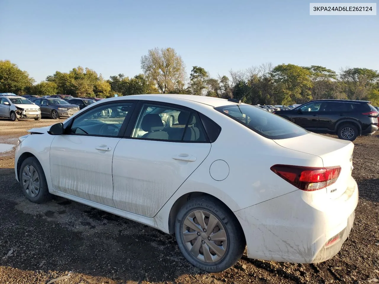 2020 Kia Rio Lx VIN: 3KPA24AD6LE262124 Lot: 74225454