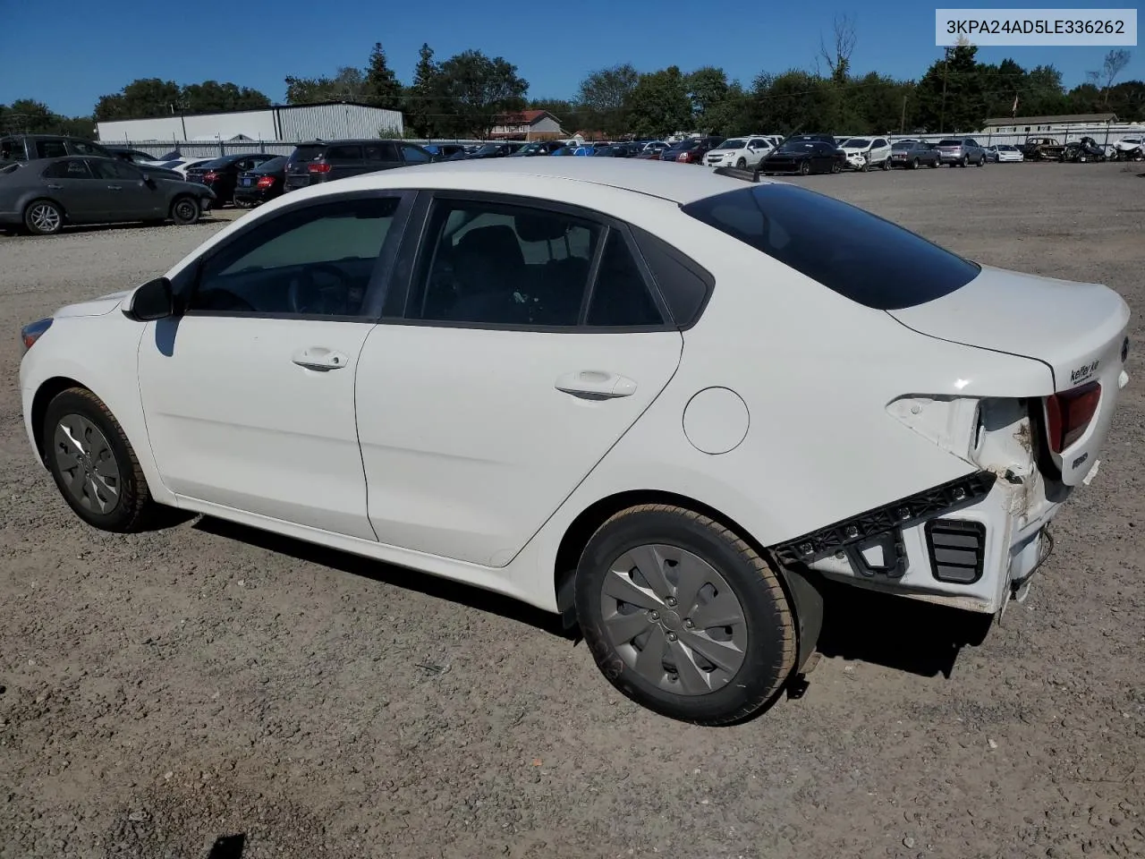 2020 Kia Rio Lx VIN: 3KPA24AD5LE336262 Lot: 74833464