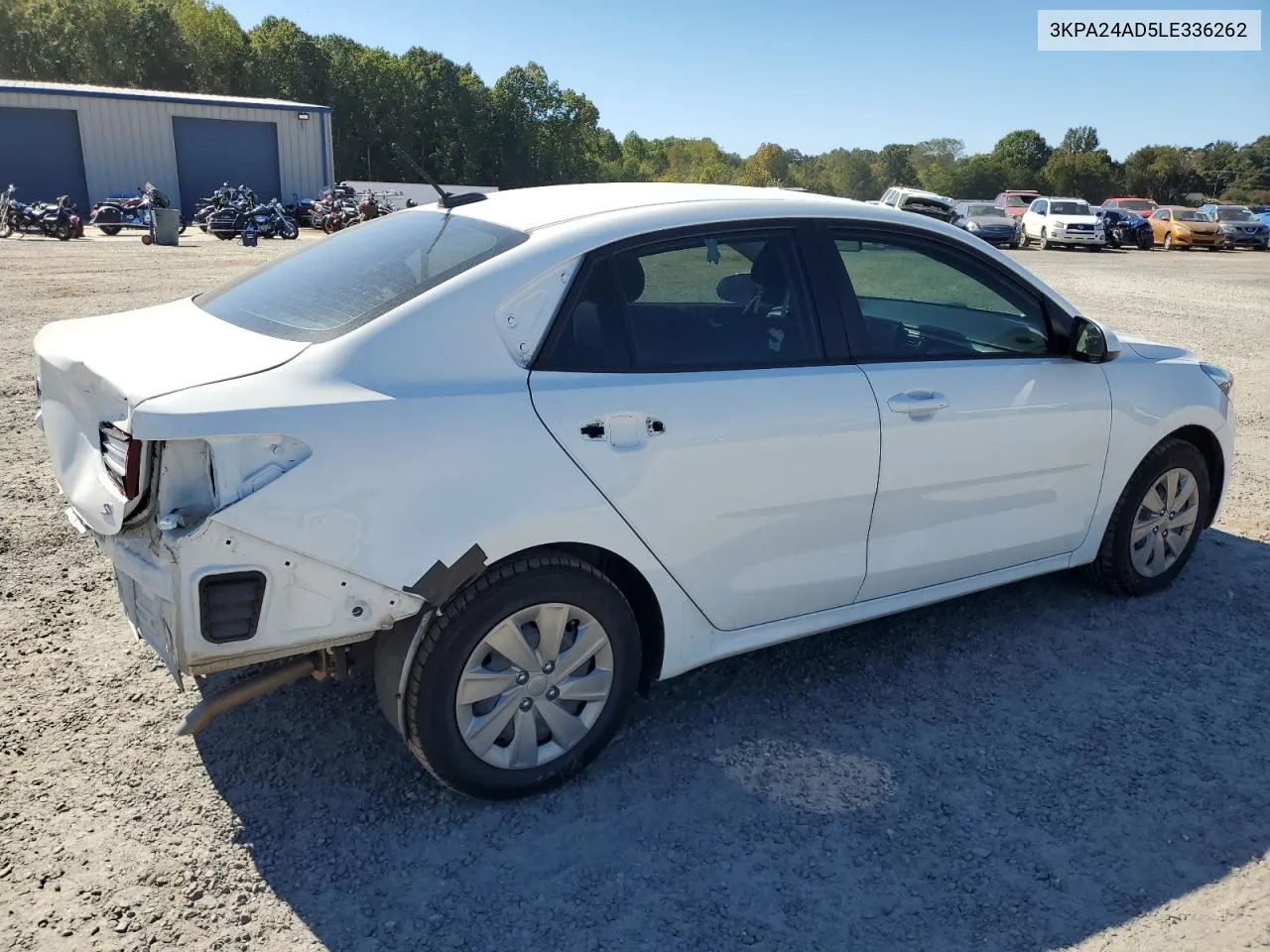 2020 Kia Rio Lx VIN: 3KPA24AD5LE336262 Lot: 74833464