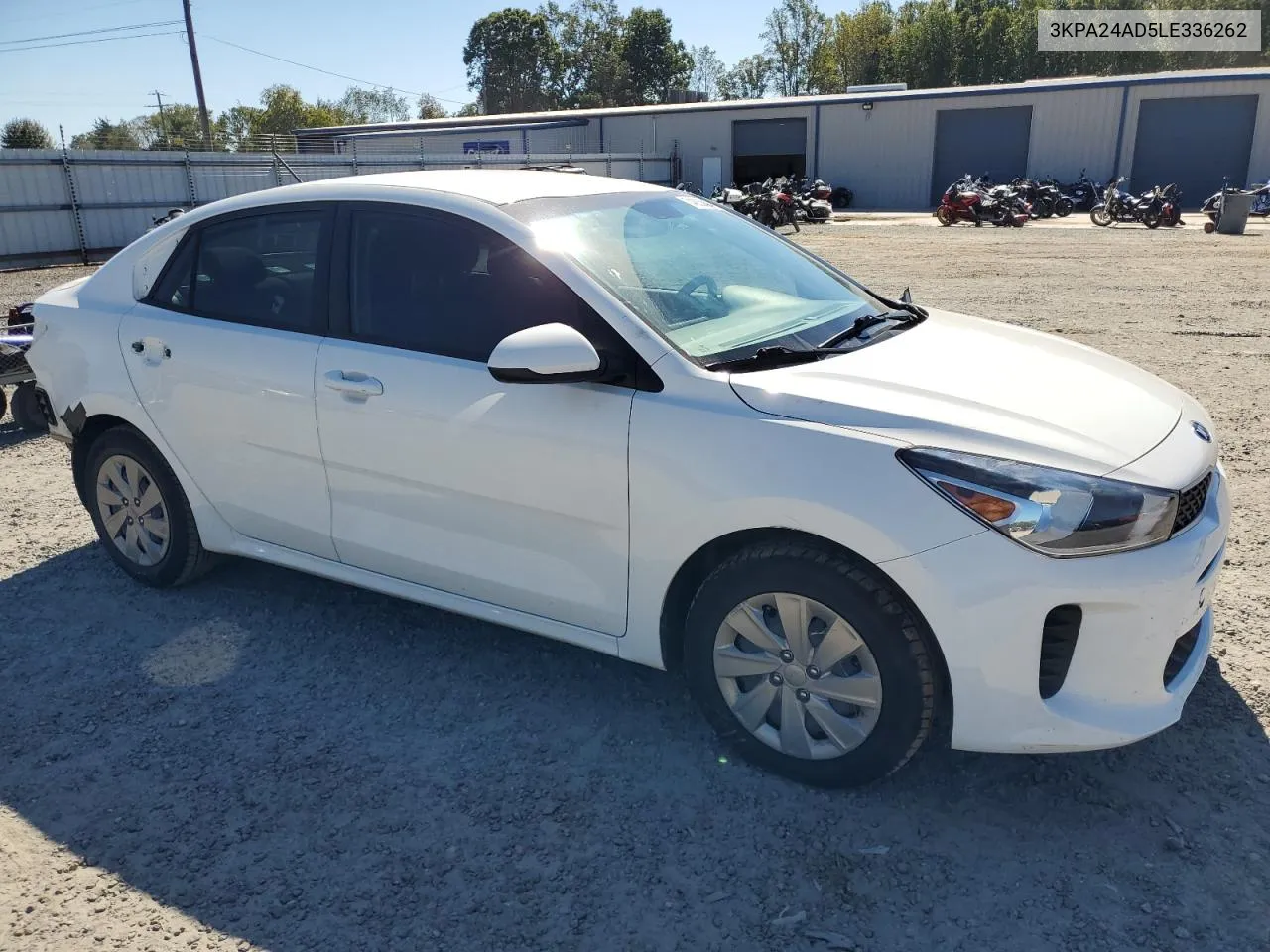 2020 Kia Rio Lx VIN: 3KPA24AD5LE336262 Lot: 74833464