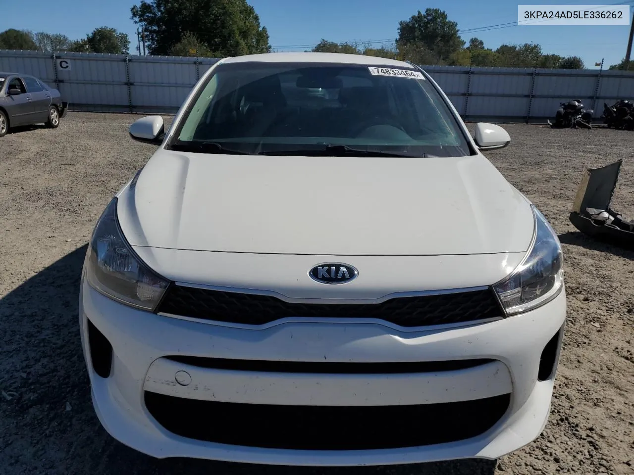 2020 Kia Rio Lx VIN: 3KPA24AD5LE336262 Lot: 74833464