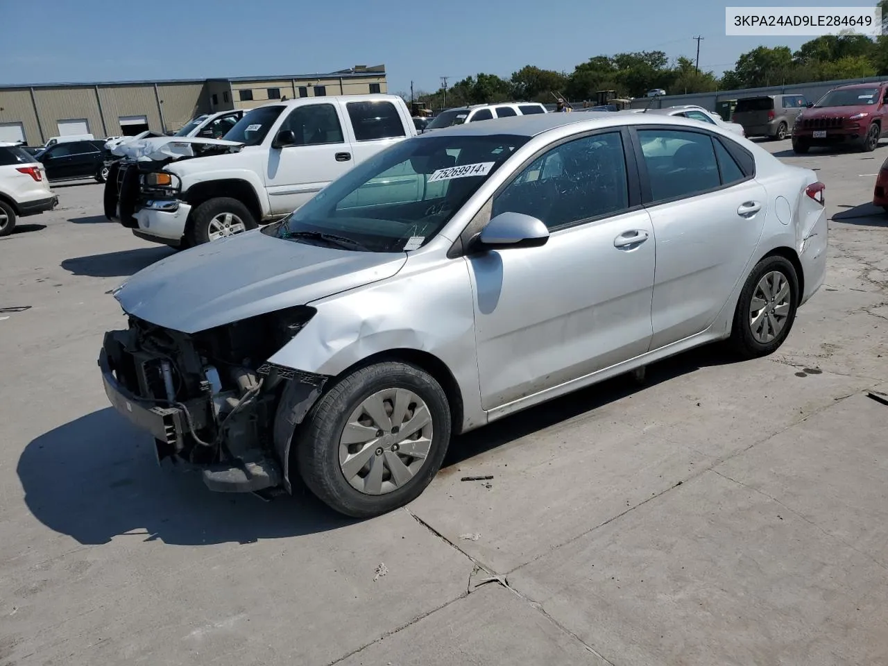 2020 Kia Rio Lx VIN: 3KPA24AD9LE284649 Lot: 75269914