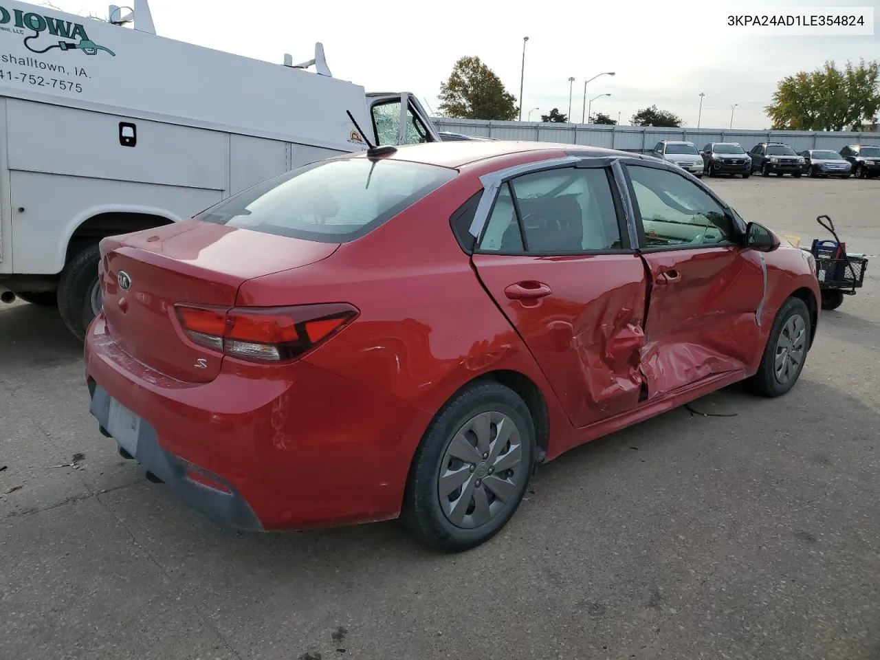 2020 Kia Rio Lx VIN: 3KPA24AD1LE354824 Lot: 75599124