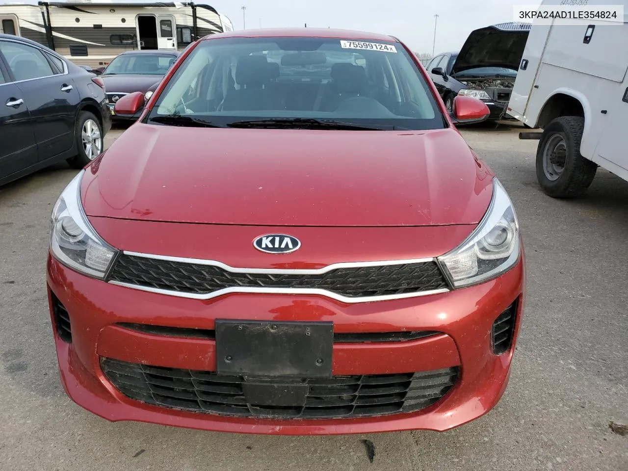 2020 Kia Rio Lx VIN: 3KPA24AD1LE354824 Lot: 75599124