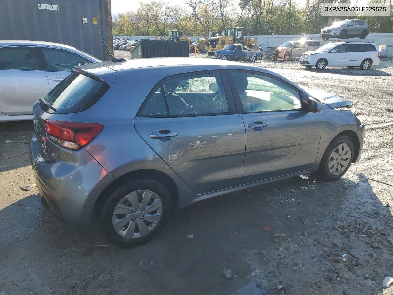 2020 Kia Rio Lx VIN: 3KPA25AD5LE329575 Lot: 75833184