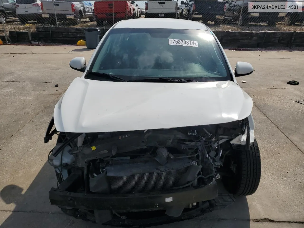 2020 Kia Rio Lx VIN: 3KPA24ADXLE314581 Lot: 75870814