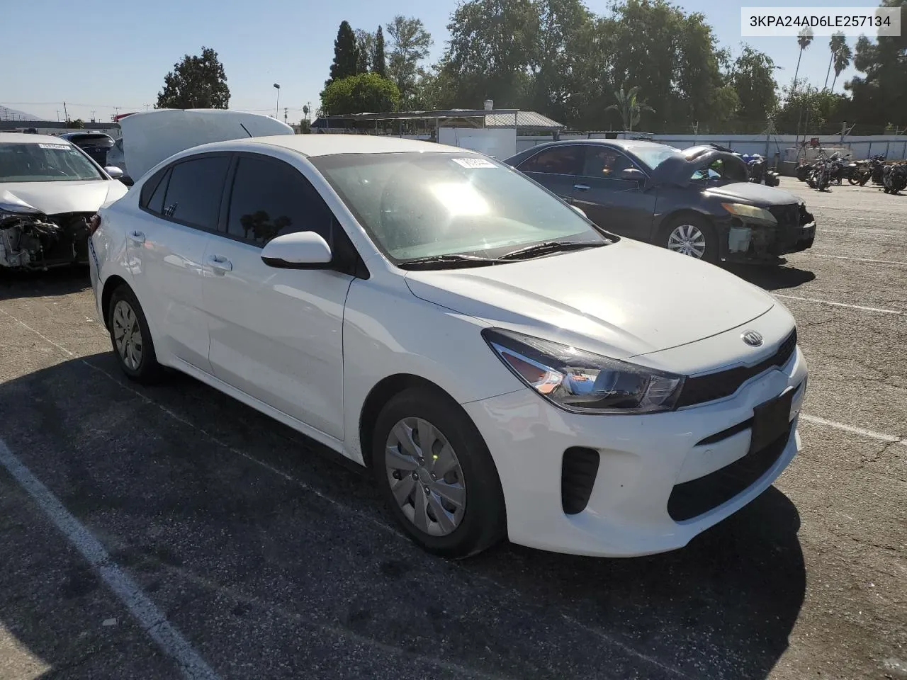 2020 Kia Rio Lx VIN: 3KPA24AD6LE257134 Lot: 77038444