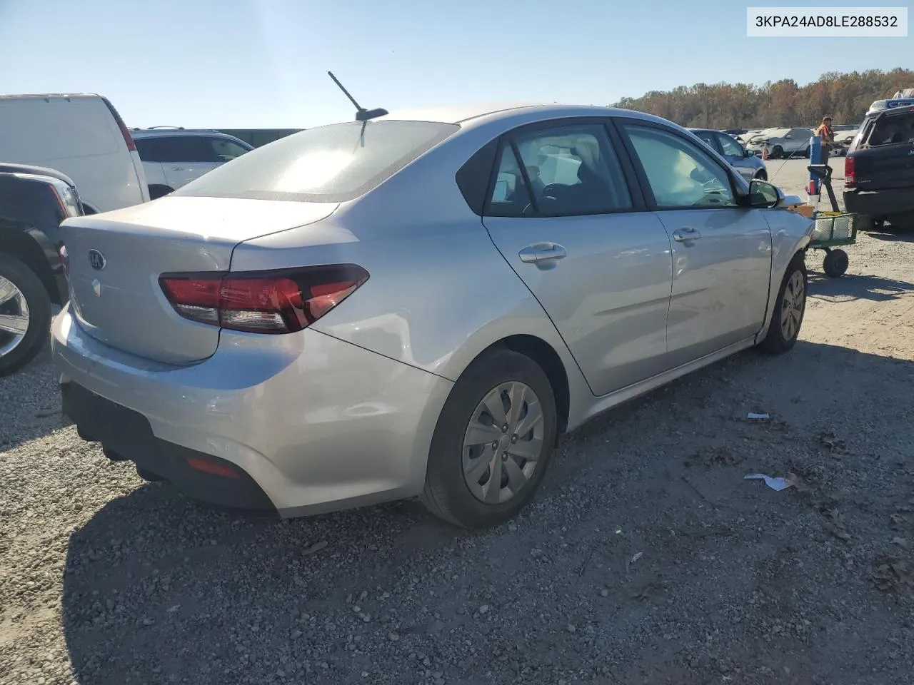 2020 Kia Rio Lx VIN: 3KPA24AD8LE288532 Lot: 77118214