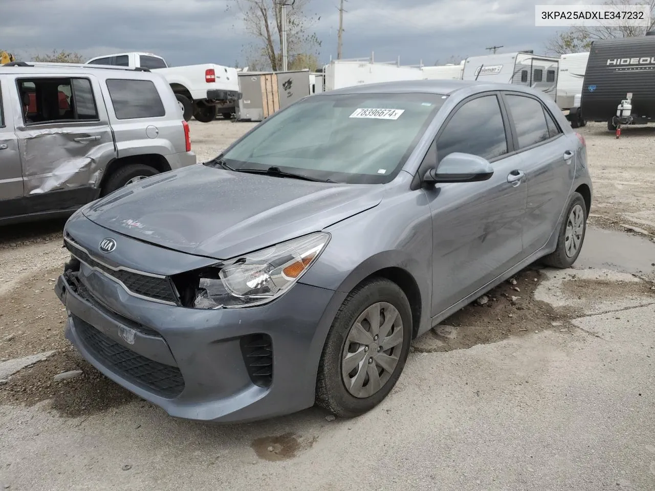 2020 Kia Rio Lx VIN: 3KPA25ADXLE347232 Lot: 78396674