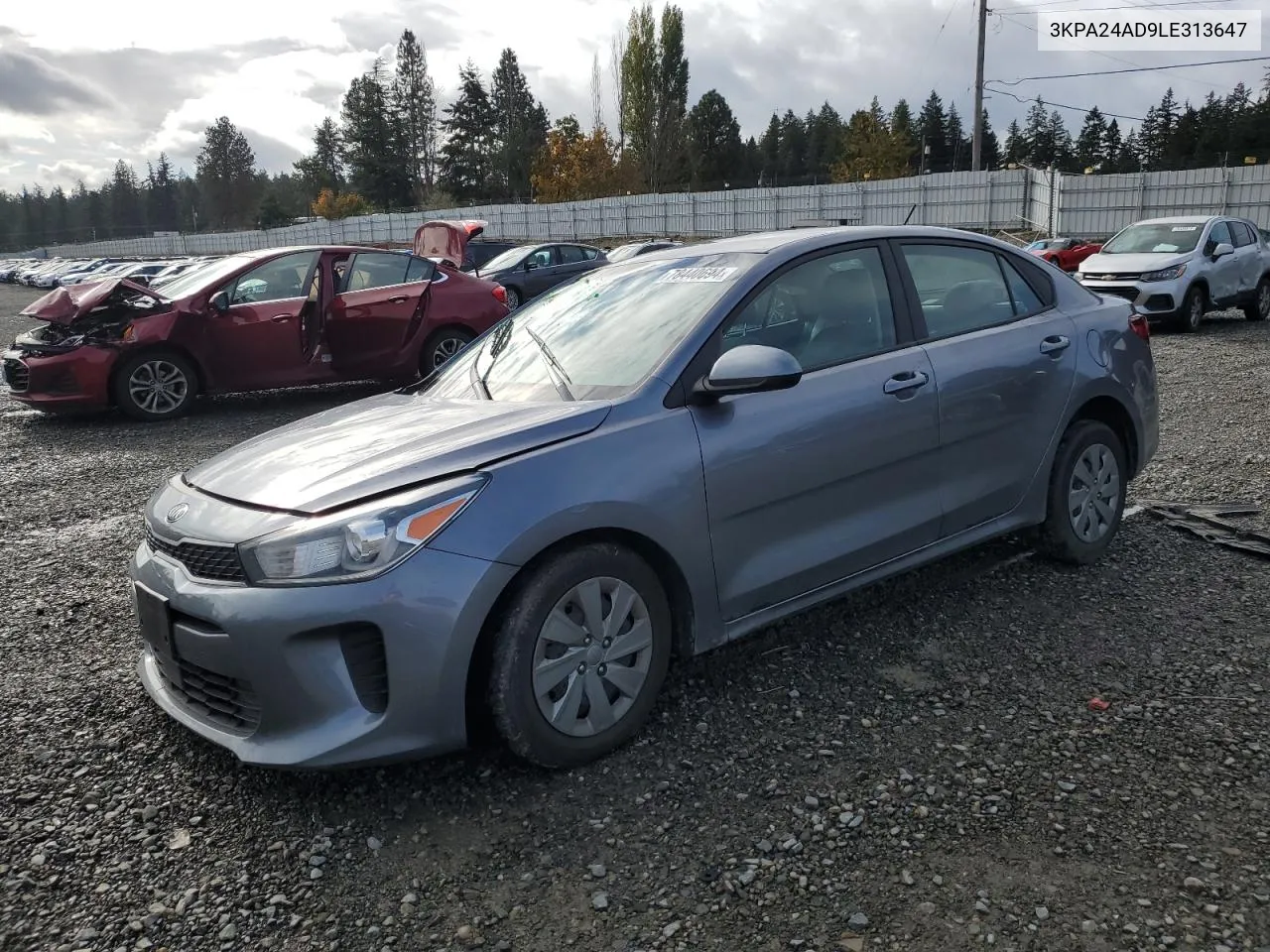 2020 Kia Rio Lx VIN: 3KPA24AD9LE313647 Lot: 78440694