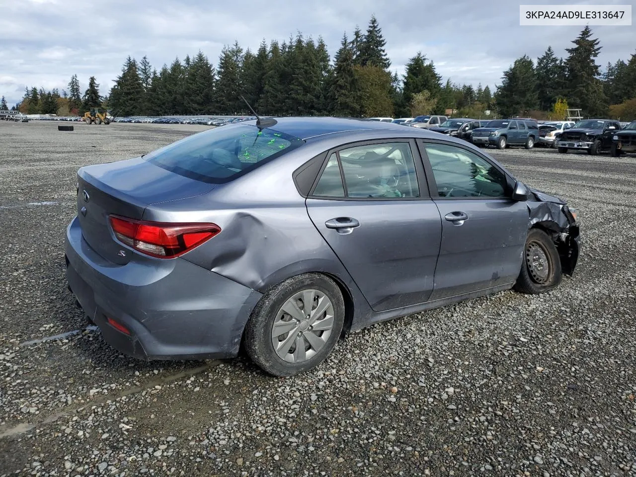 2020 Kia Rio Lx VIN: 3KPA24AD9LE313647 Lot: 78440694