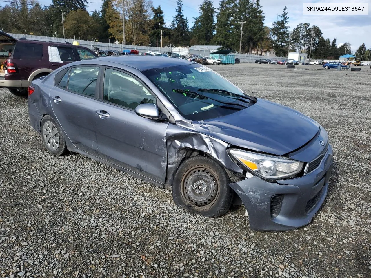 2020 Kia Rio Lx VIN: 3KPA24AD9LE313647 Lot: 78440694