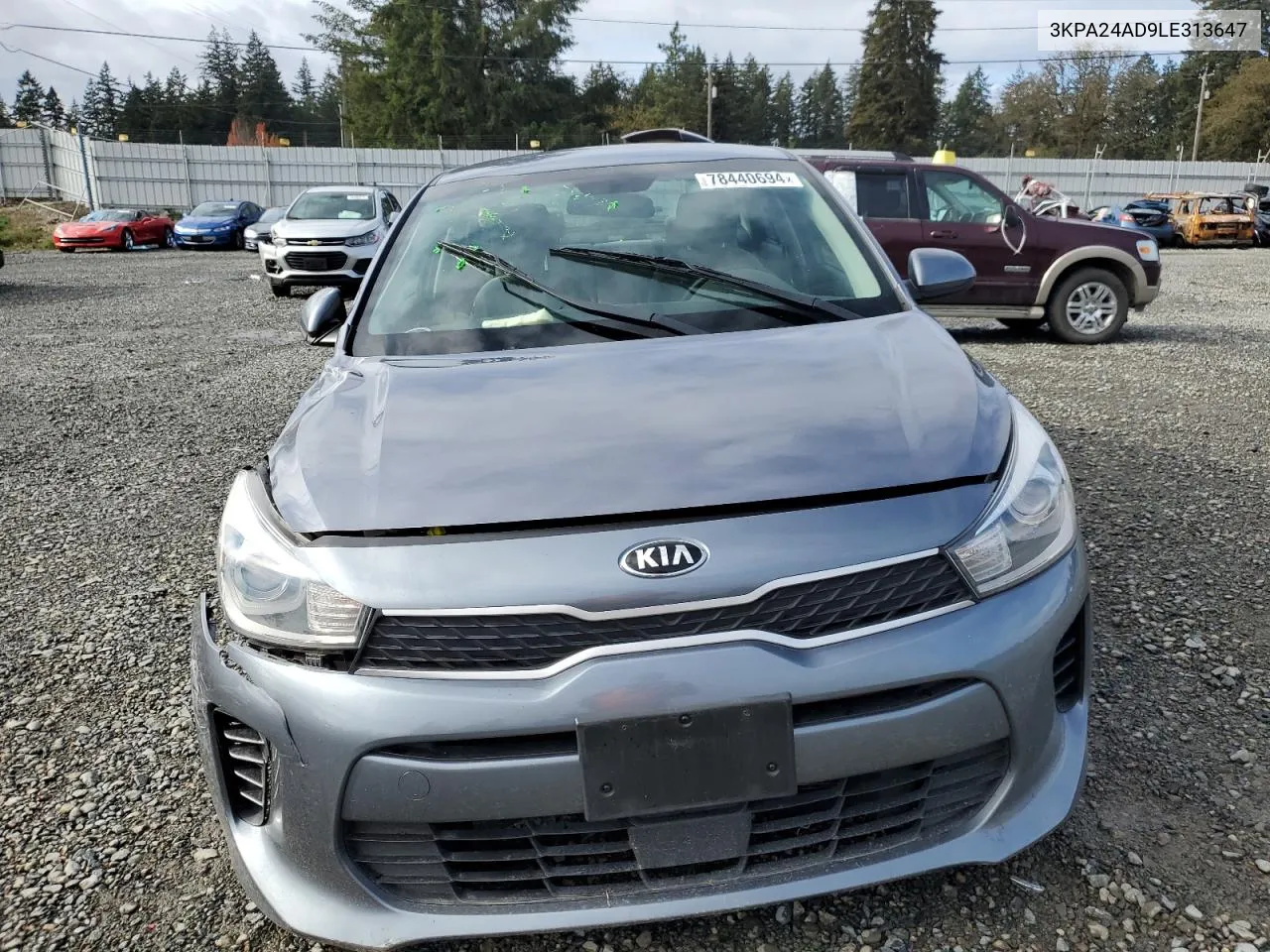 2020 Kia Rio Lx VIN: 3KPA24AD9LE313647 Lot: 78440694