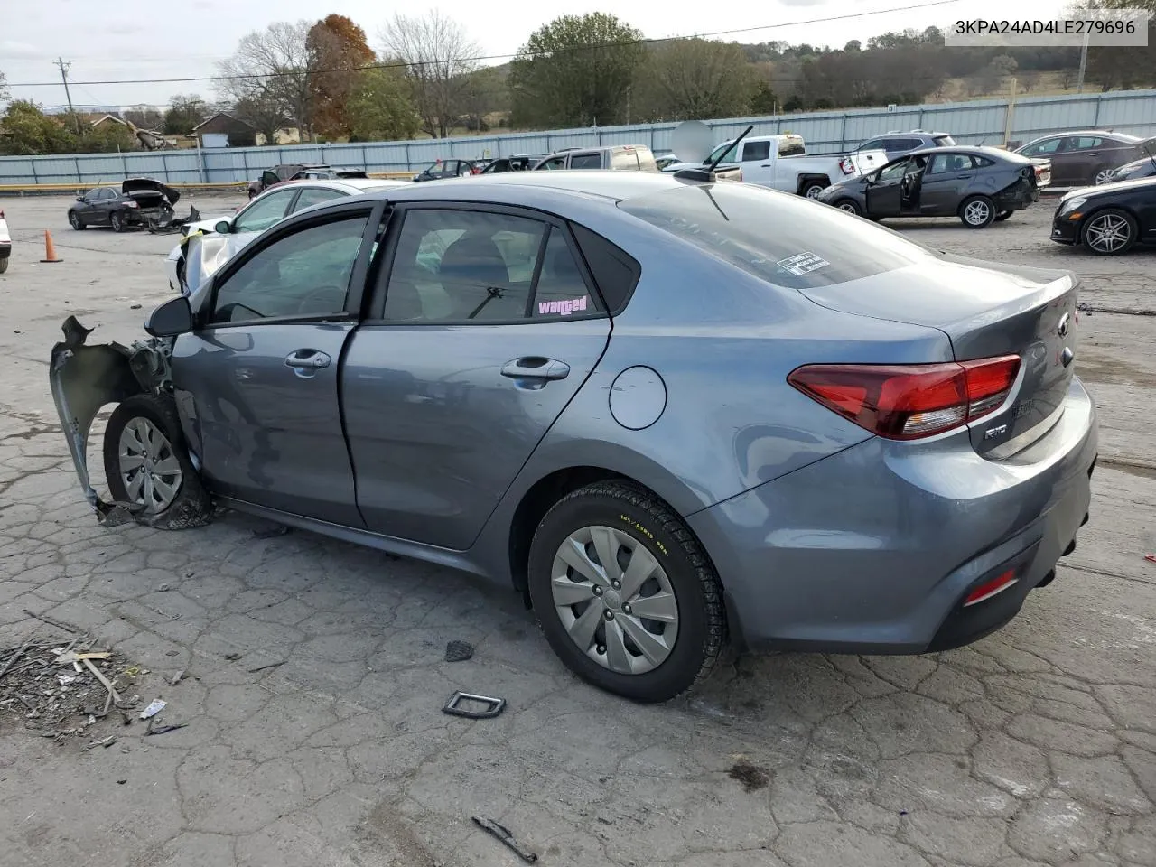 2020 Kia Rio Lx VIN: 3KPA24AD4LE279696 Lot: 78679894